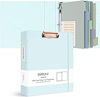 Vista 26 de Ospelelf Carpeta de 3 anillos con portapapeles, cuero de 1 pulgada, tamaño carta (8.5 x 11 pulgadas), carpeta de portapapeles con 5 separadores