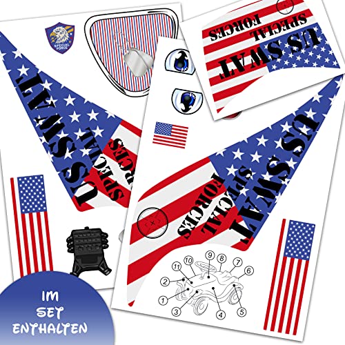 Finest Folia Aufkleber Set kompatibel mit Big Bobby Car Classic Sticker für Kinderfahrzeug Rutschauto Spielauto Design Folie für Mädchen Jungen R194 (08 US Swat) – Bild 3