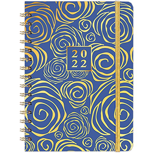 2022 Planner - Planner 2022, 8.5" x 6.4", Weekly Monthly Planner from January 2022 to December 2022, 12 Months Planner, 2022 Planner, 2022 Weekly Planner with Strong Golden Binding and Elastic Closure