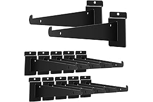 Heavy Duty 12-Inch Slatwall Bracket with Lip (12-pack)