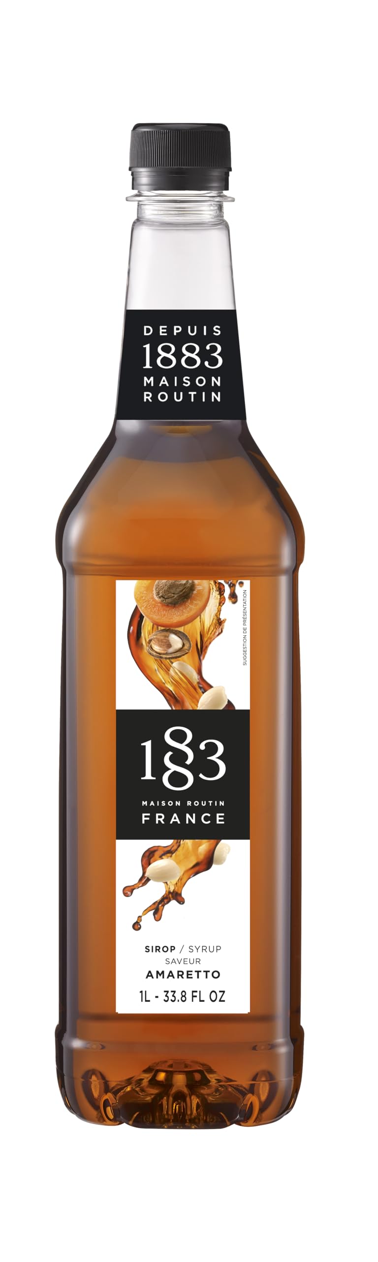 1883 Amaretto Sirup| Qualität aus Frankreich | 1 Liter | PET-Flasche | Vegan