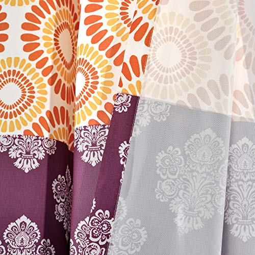 Lush Decor Bohemian Stripe Window Curtain Panel Pair, 84" L x 52" W, Fuchsia & Orange, W 52" x L 52" (2 Panels) - Image 4