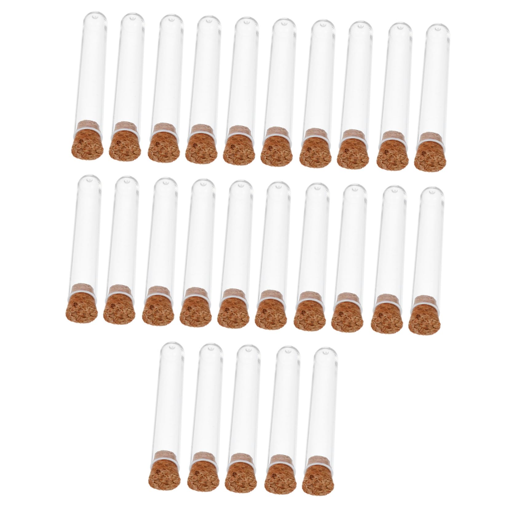 OUNONA 25pcs Test Tube Bottle Spice Containers with Lids Sample Tube Test Tube Holders Test Tubes with Cork Mini Terrarium Test Tube Chemistry Tube for Test Clear Test Tubes Plastic