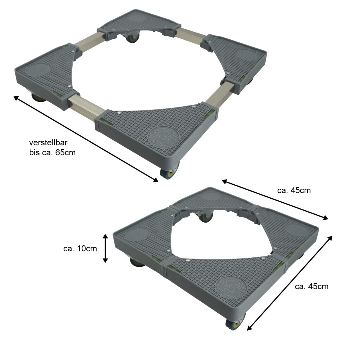 Möbelroller Multifunktion Transportroller P-4448 verstellbar von 45x45 bis 65x65cm Tragkraft bis 300 kg