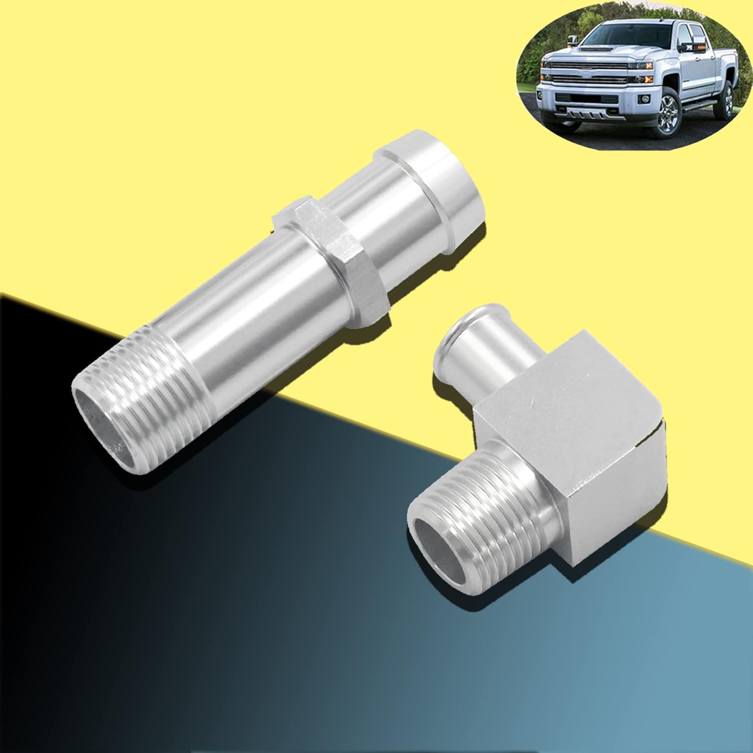 Heater Hose Adapter Automotive Aluminum Heater Hose Connector 3/4in Water Pump 5/8in