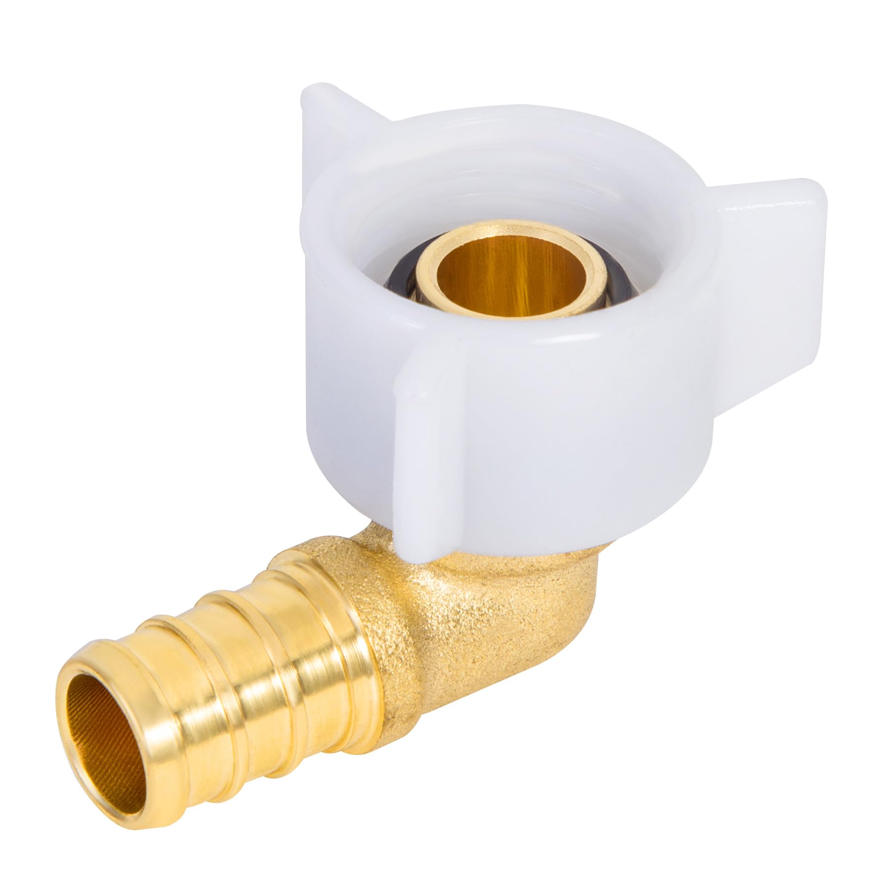 PEX - Codo giratorio roscado hembra NPT de 1,27 x 1,27 cm, accesorios de crimpado de latón, accesorios Pex 1,27 cm, adaptador hembra giratorio de 90 grados para conector de grifo RV Pex (6