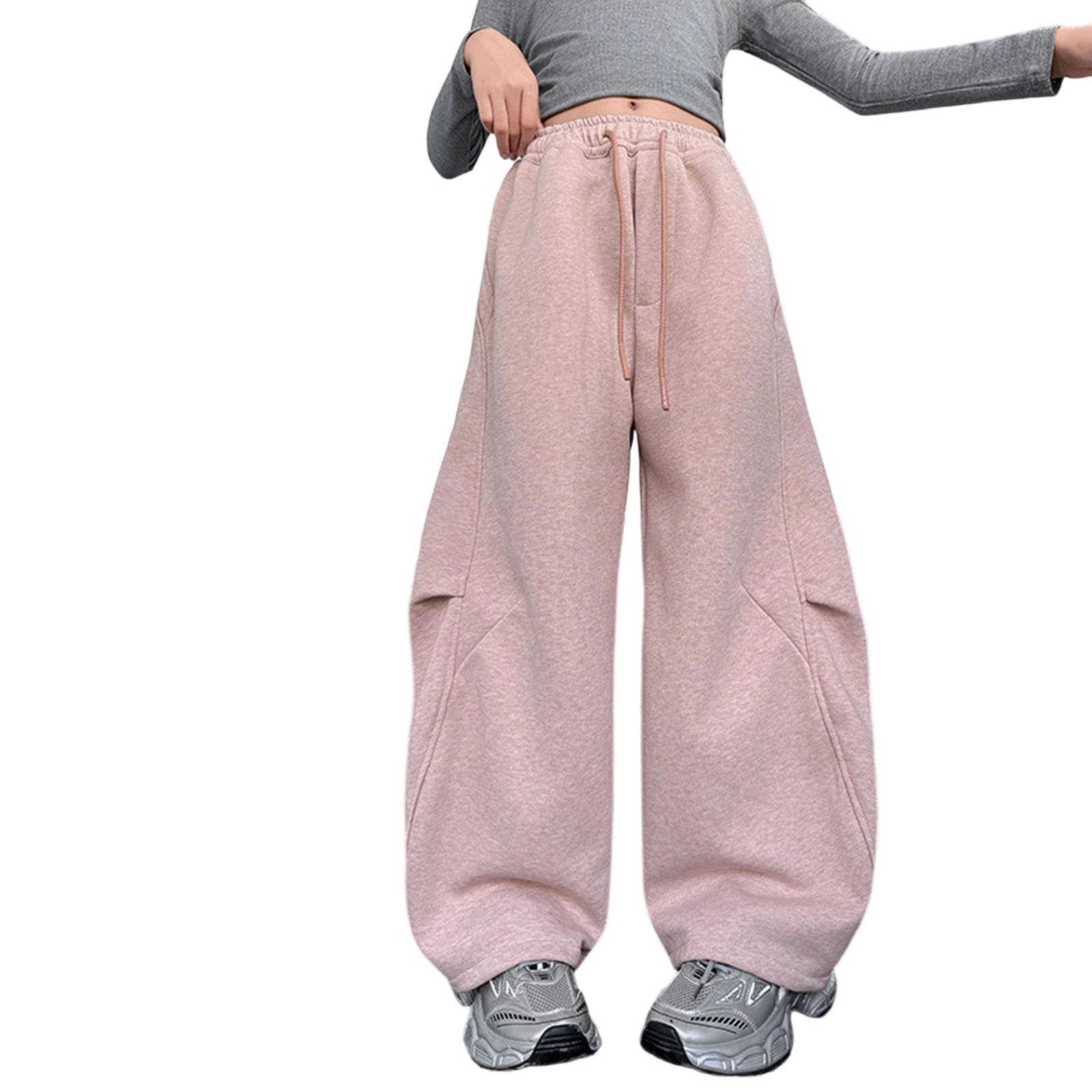 Pantaloni della tuta cargo a gamba larga per bambini ragazzi ragazze larghi in pile sportivo gamba dritta joggers compleanno comodi vestibilità ampia primavera fondo aperto pantaloni da yoga a vita