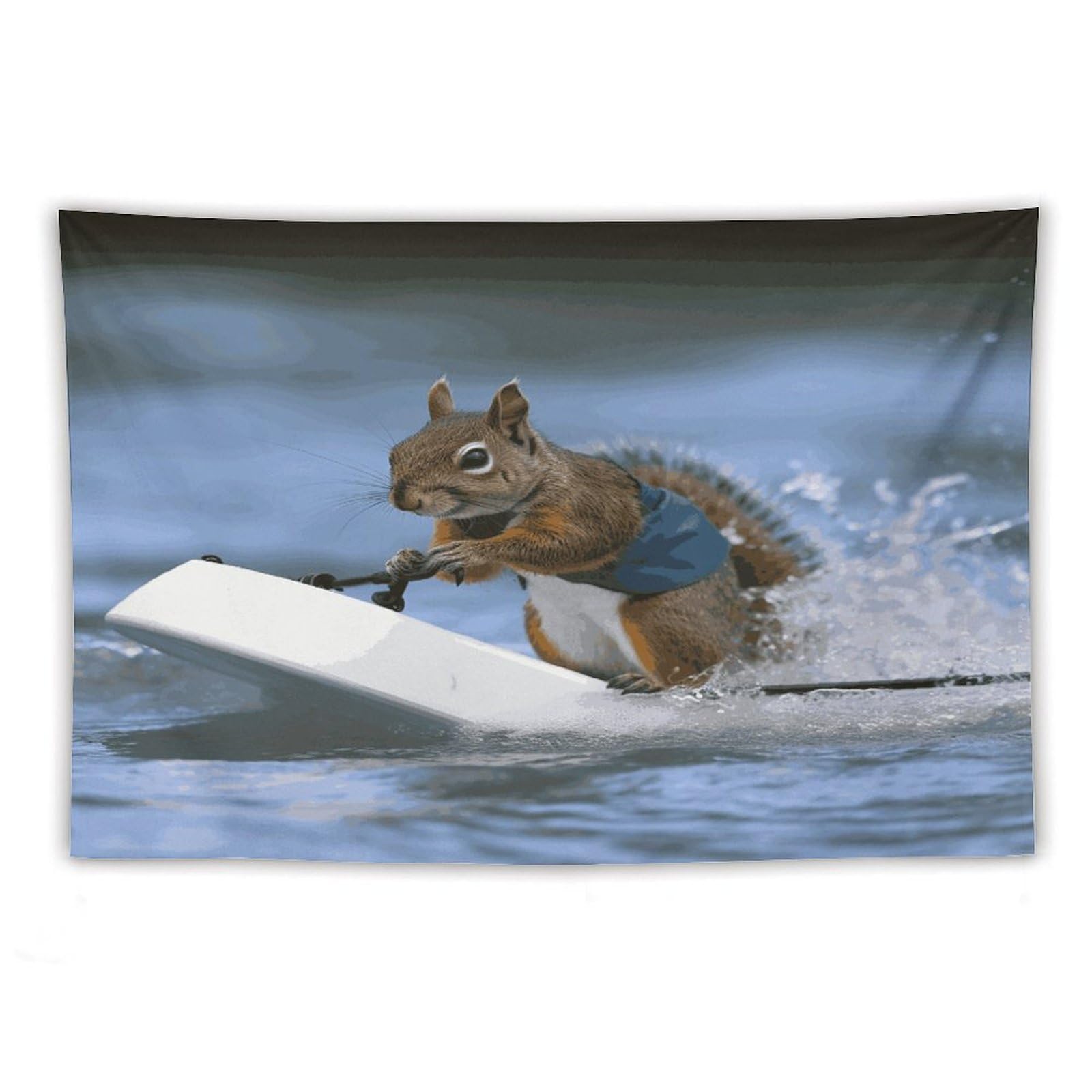 LDGSUPH Water Skiing Squirrel Tapestry Wall Hanging Decor Anti-fading Aesthetic Wall Tapestries Fashion Wall Blanket Decor Modern Wall Art Tapestry for Bedroom Home Decor 60"x90"
