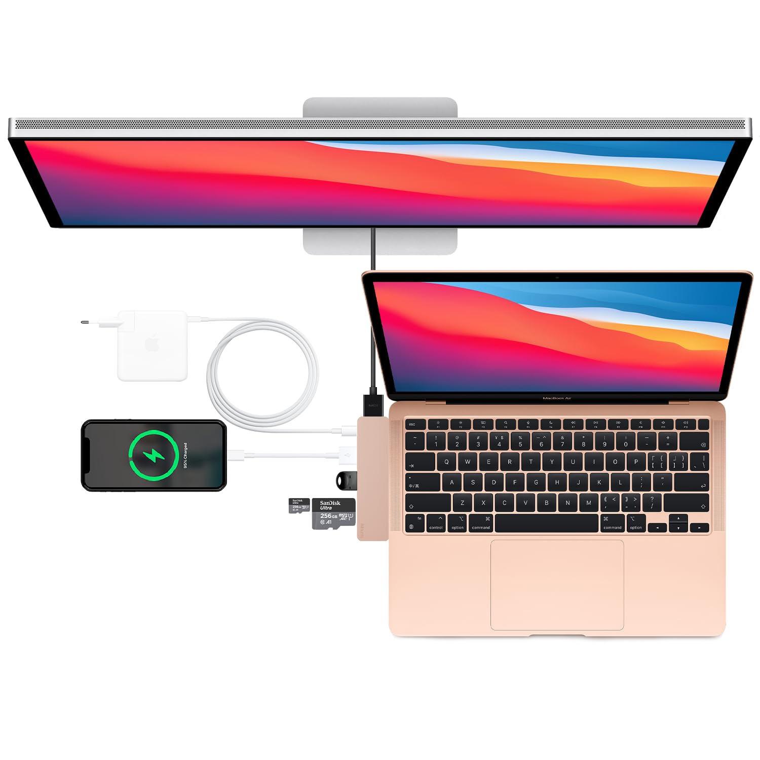 Hub USB-C HDMI Compatible avec Macbook Air/Pro (2016-2022) - Or Rose