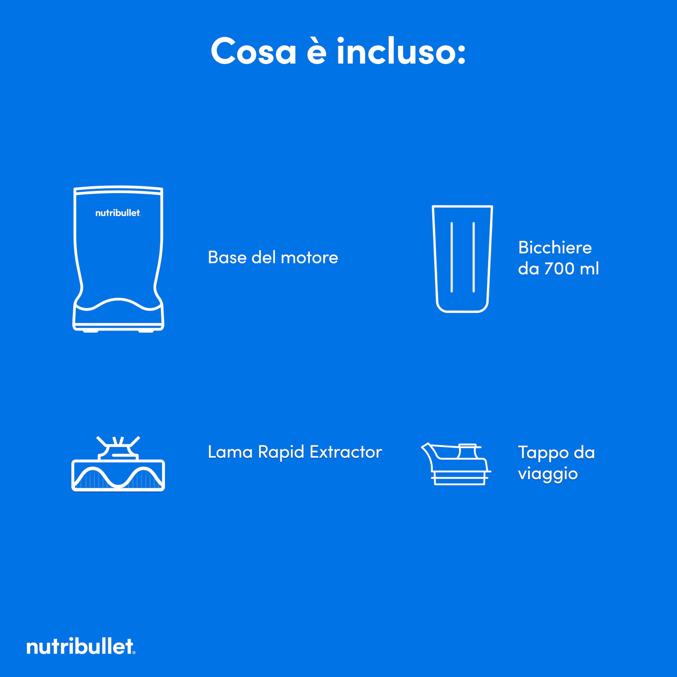 Nutribullet Turbo 1000W – Frullatore Potente Compatto — immagine 12 di 16