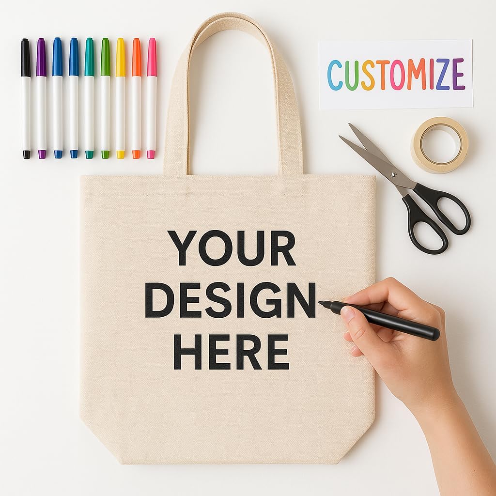 Blank Small Canvas Tote Bags, DIY Craft for Heat Transfer, Screen Printing, Painting, Personalized Custom Bag