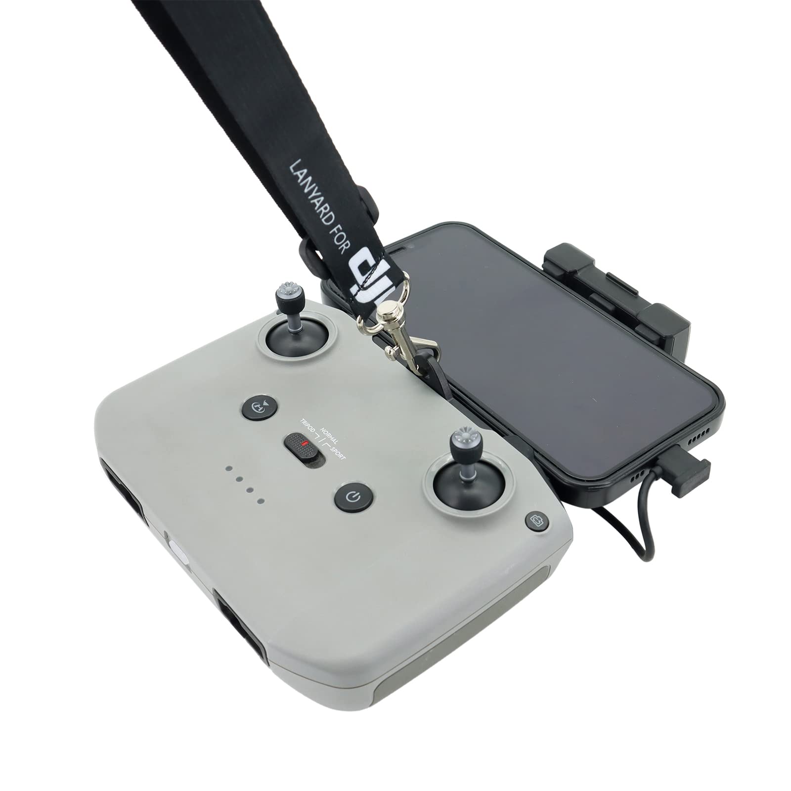 Smycz na szyję do DJI RC PRO Smycz z klamrą uniwersalna kompatybilna z pilotem DJI Mini 3 Pro/Mavic 3/AIR 2/2S/Mini 2, Czarny, rozmiar uniwersalny