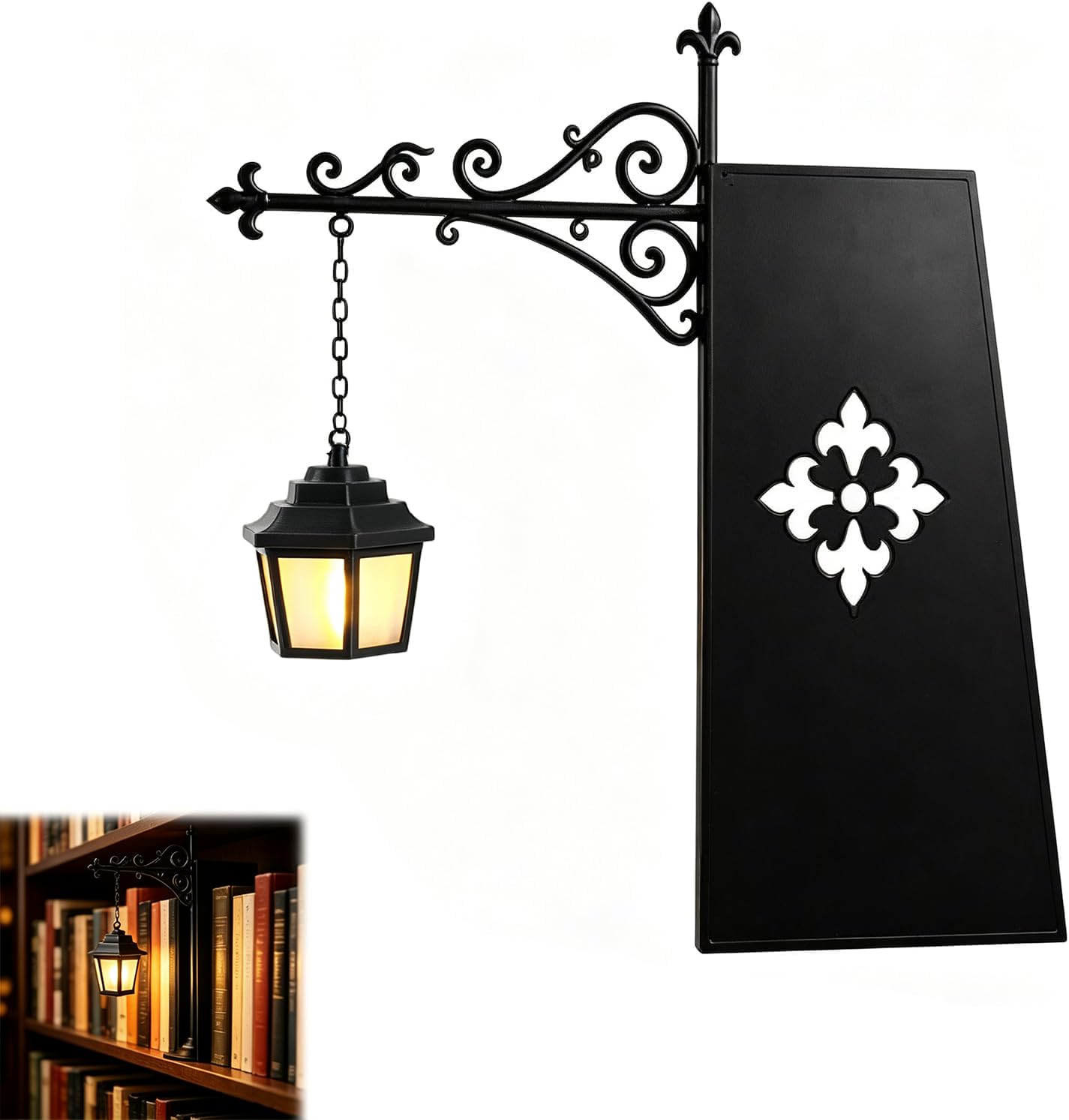 Photo 1 of Library Lantern Mini Bookshelf Lamp, Hanging Lantern Book Shelf Light