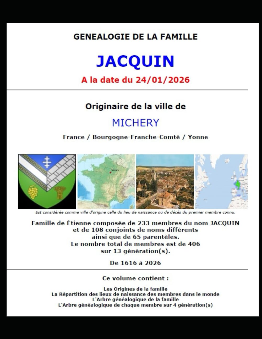 Généalogie Jacquin, Origine, Arbre, etc.
