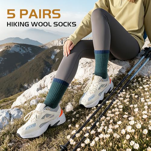 Clothirily Merino Wool Socks for Women, Winter Thick Warm Boot Hiking Socks - image 5