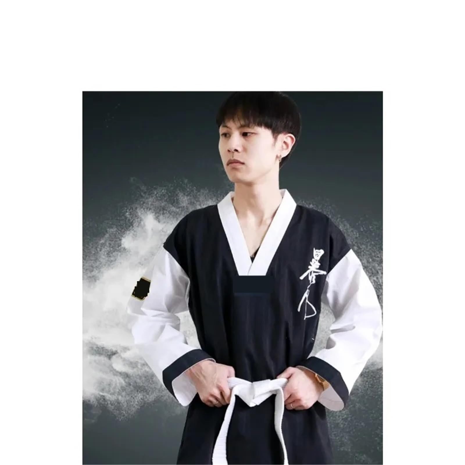 Traje de Karate Traje de polialgodón Taekwondo acanalado for niño adulto, uniforme Karate, atletismo artes marciales