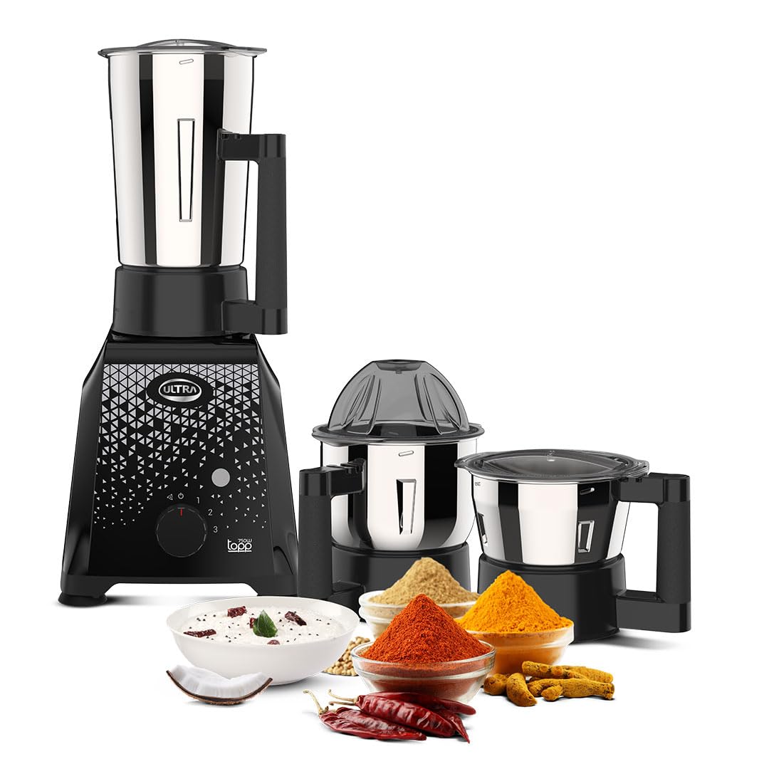 UltraTopp Mixer Grinder - 3 Jars, 750W, Stainless Steel -1