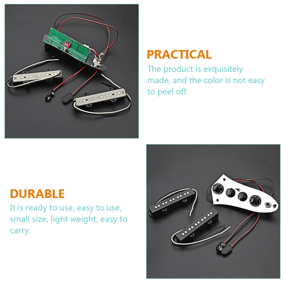 Set di Pickup per Basso Jb a 5 Corde in Ferro, Leggero e Facile da Installare per Basso Elettrico