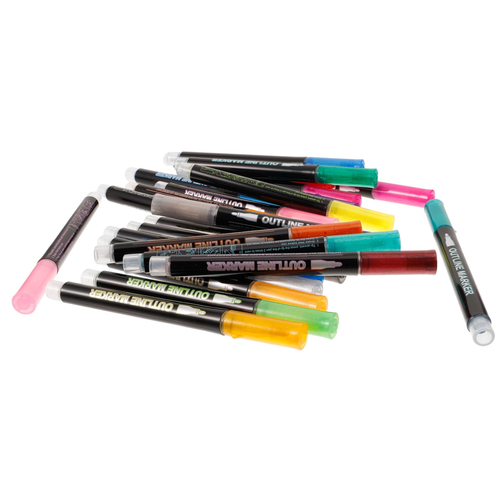 Pennarelli Glitter 24 Pezzi in Plastica per Disegno e Colori