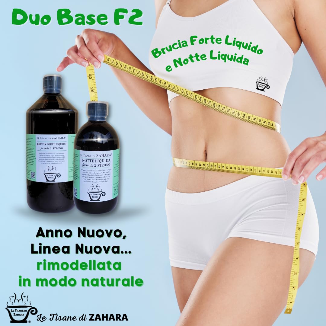 Duo Base Miscela Forte Liquido Strong e Notte Liquido Strong, Formula con Ingredienti Vegetali per una Routine Quotidiana, Sgonfiante per Pancia e Gambe, 1000 ml + 500 ml
