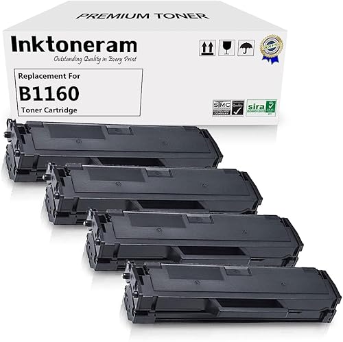 Miniatura 1 de Inktoneram Cartuchos de tóner compatibles de repuesto para Dell B1160 B1160w B1165nfw B1163w 331-7335 (negro, 4 unidades)