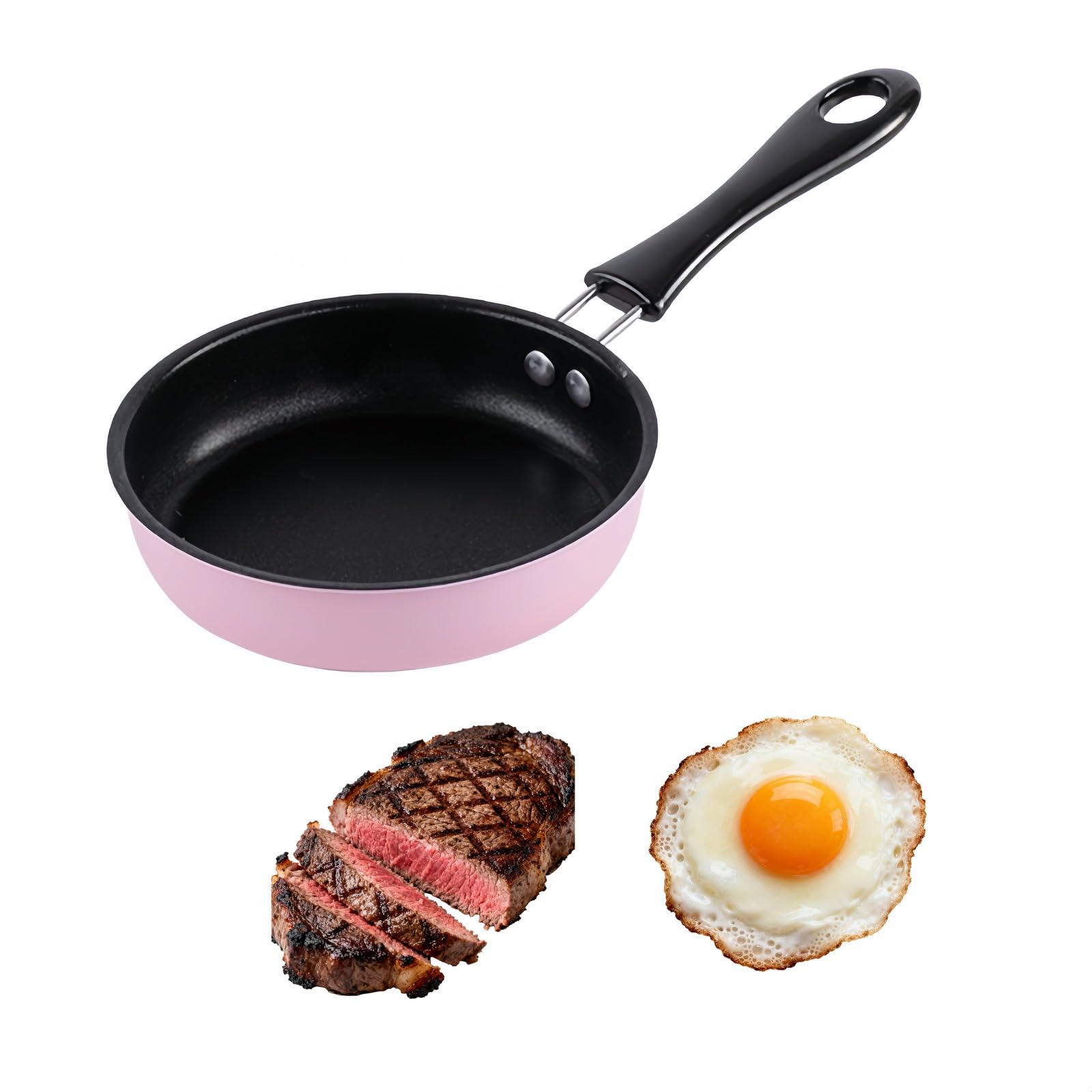 4 7inch Mini Non-Tick Egg Pan - 5-Layer Coating Dishwasher Safe Gas Induction Compatible Small Frying Pan for