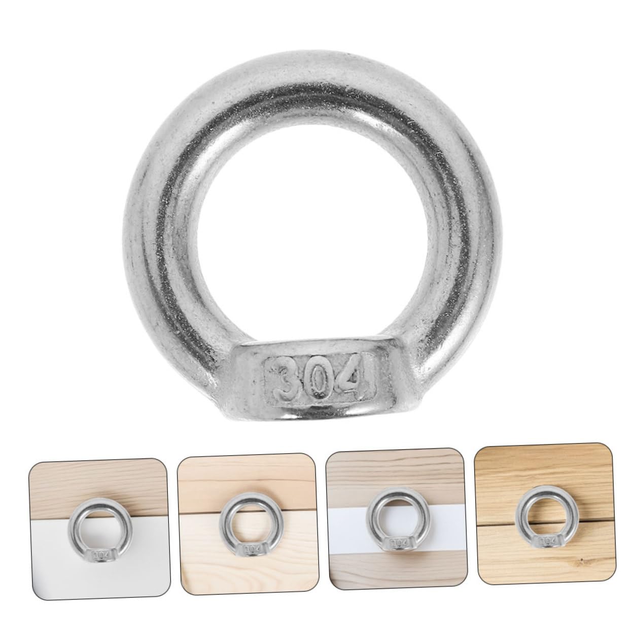 8pcs Stainless Steel Lifting Eye Nuts Ring Shaped Heavy Duty Threaded Fasteners for Rescue Rigging Machinery Handtightening Design Secure Connection