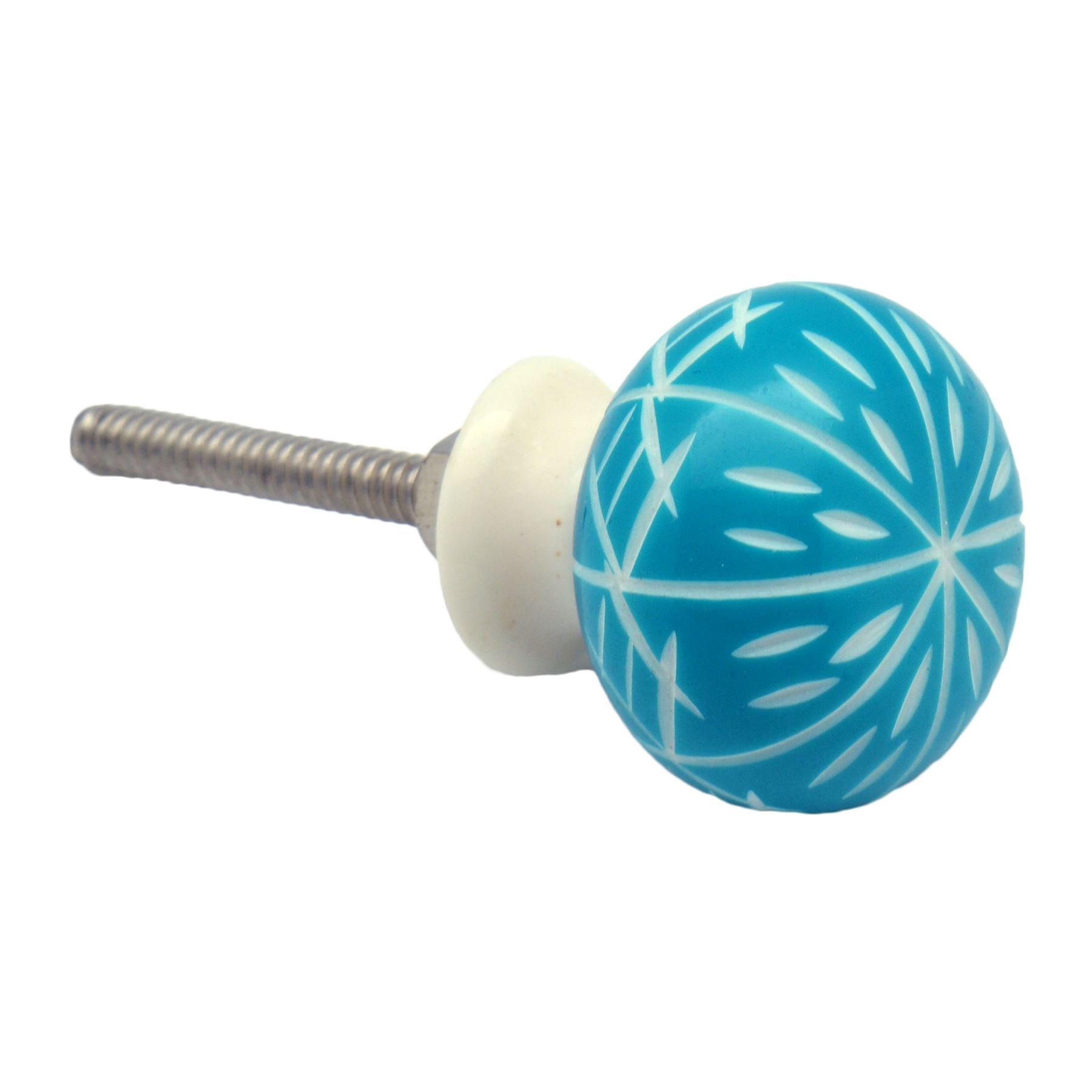 Nicola Spring Turquoise Resin Cupboard Drawer Handle Knob