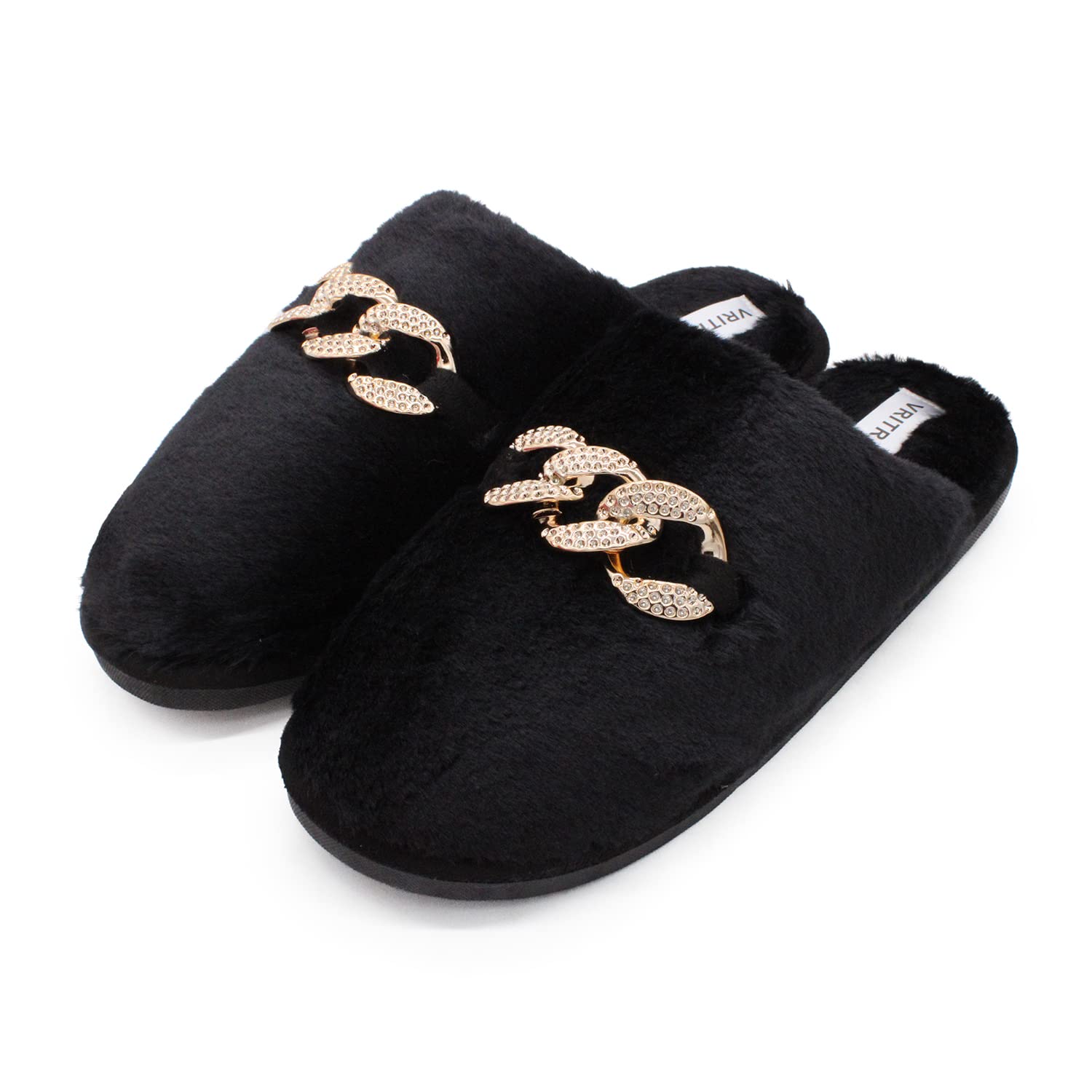 VRITRAZWomen's Comfort Slip On Closed Toe Warm Winter House Clog Indoor Slipper