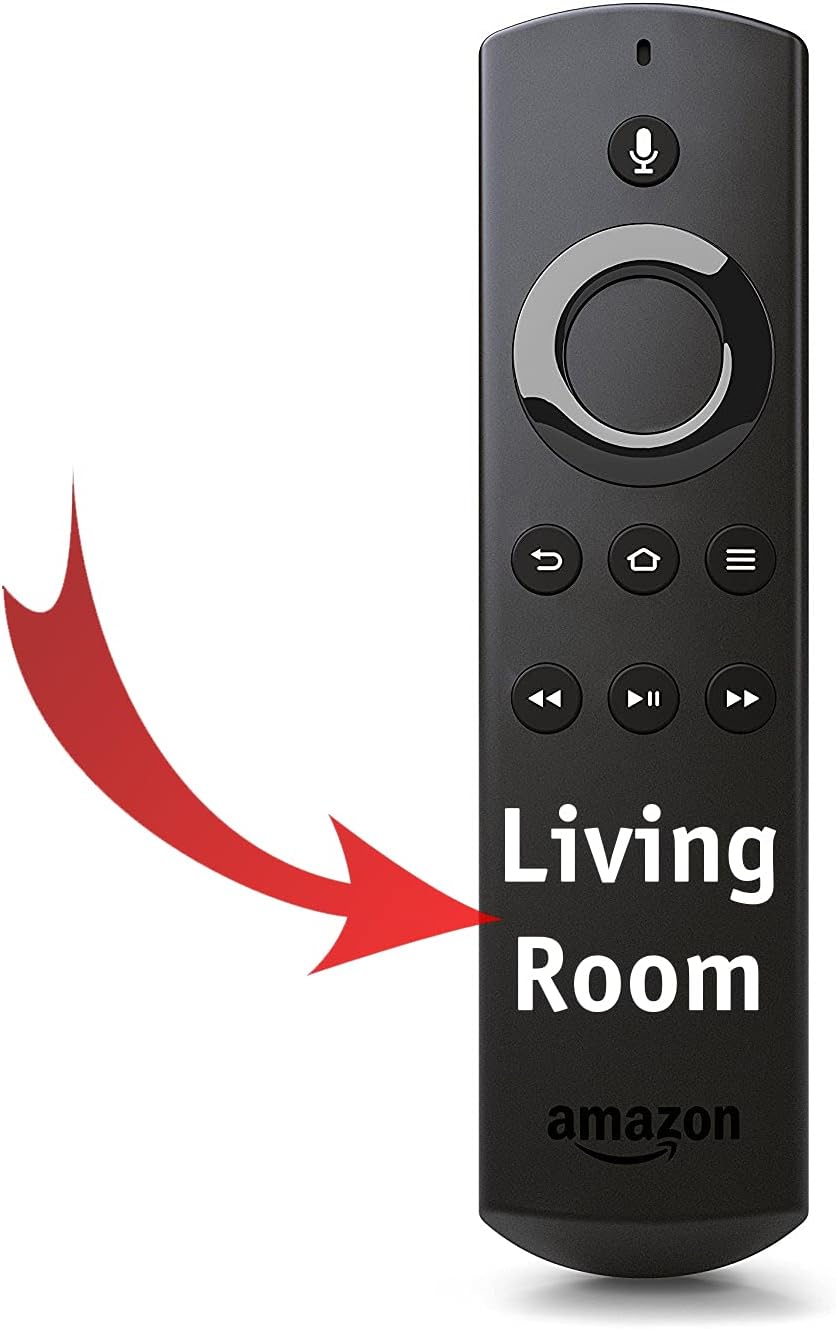 Custom Decal Label for Alexa Voice Remote for Amazon Fire TV and Fire TV Stick - Room Name
