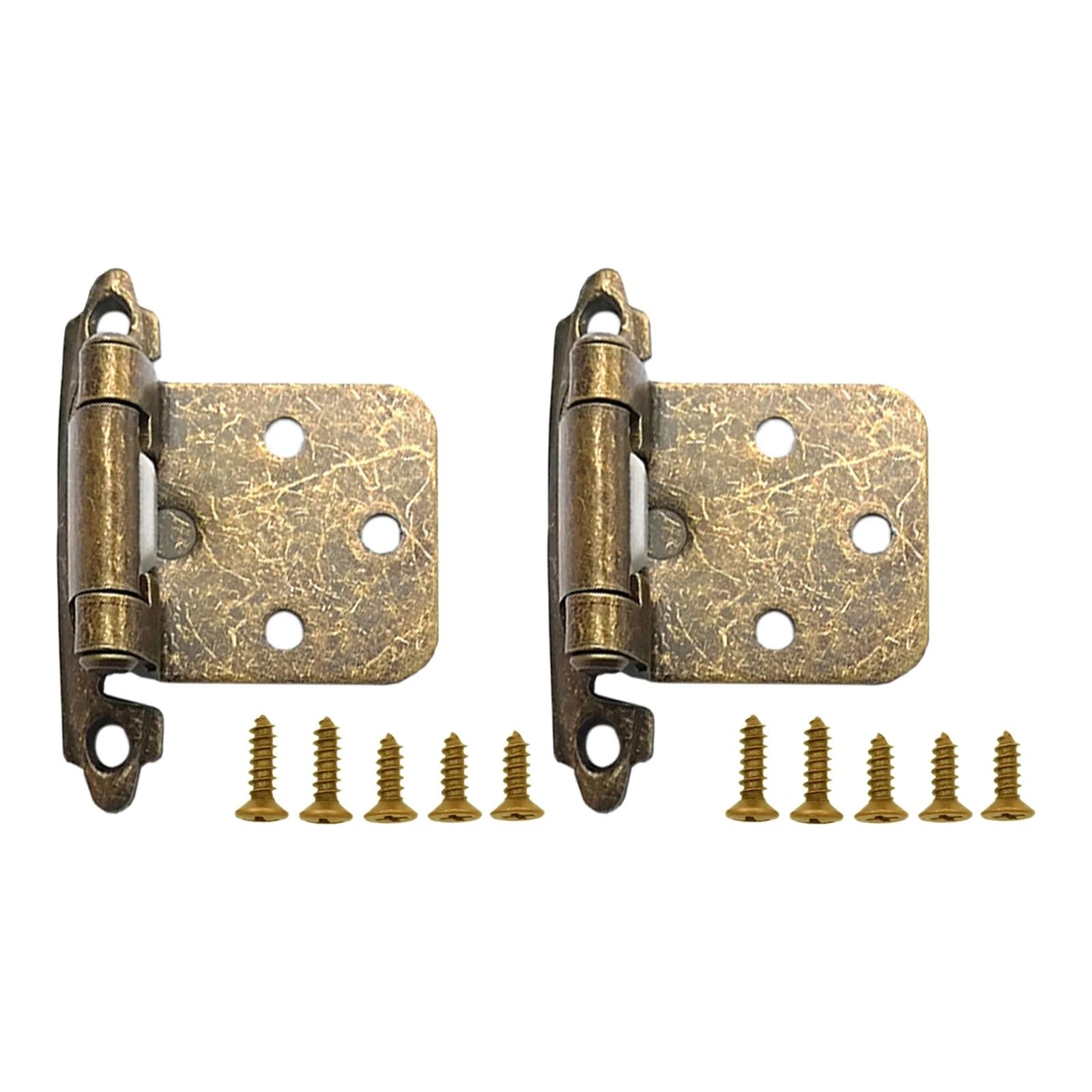 Kdhcvkz Antique Bronze 2Pcs Cabinet Door Hinges With Screws(Antique Bronze)