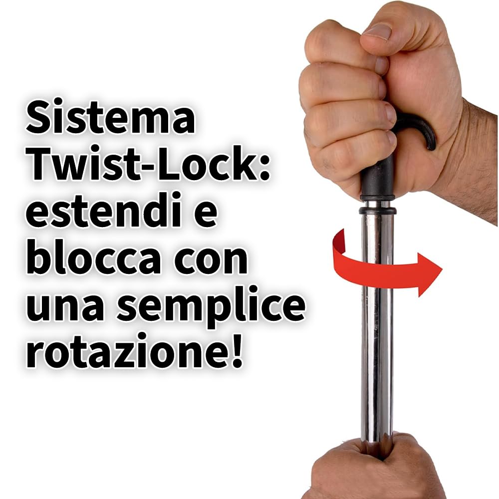 Asta Appendiabiti per Armadio Telescopica Cromata, Made in Italy, Bastone Estensibile fino a 150cm (1)