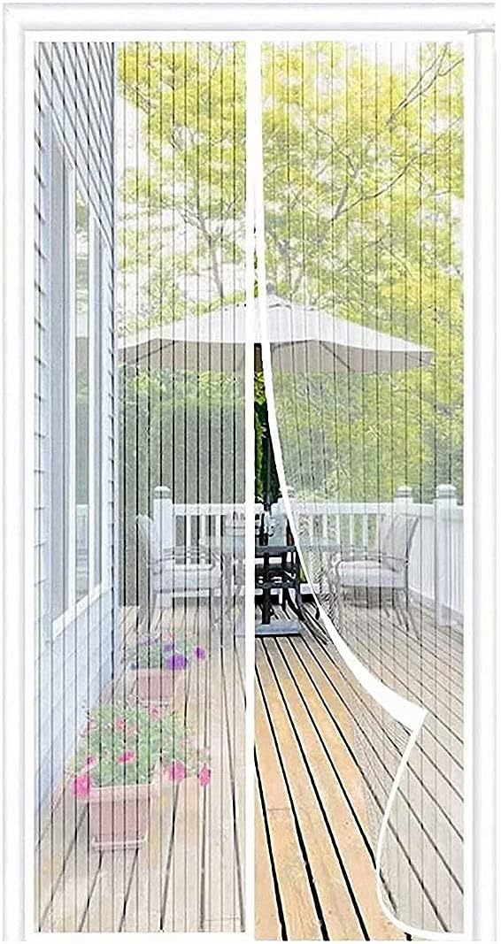 Screen Door White Fit Door Size 43 x 83 inch, Heavy Duty Mesh