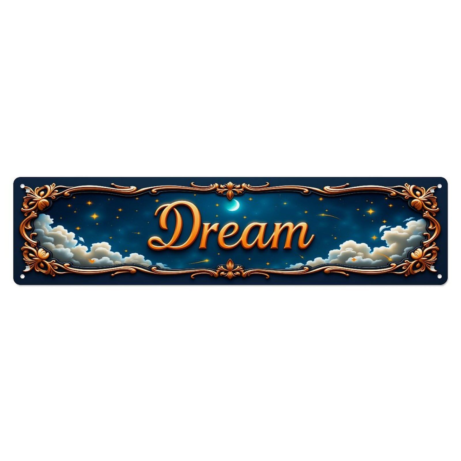 Dream Night Sky Clouds Stars Metal Tin Sign Plaque