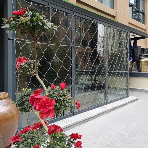 Malla flexible de acero anticaídas para balcones y barandillas seguras de 0,8x5m 4
