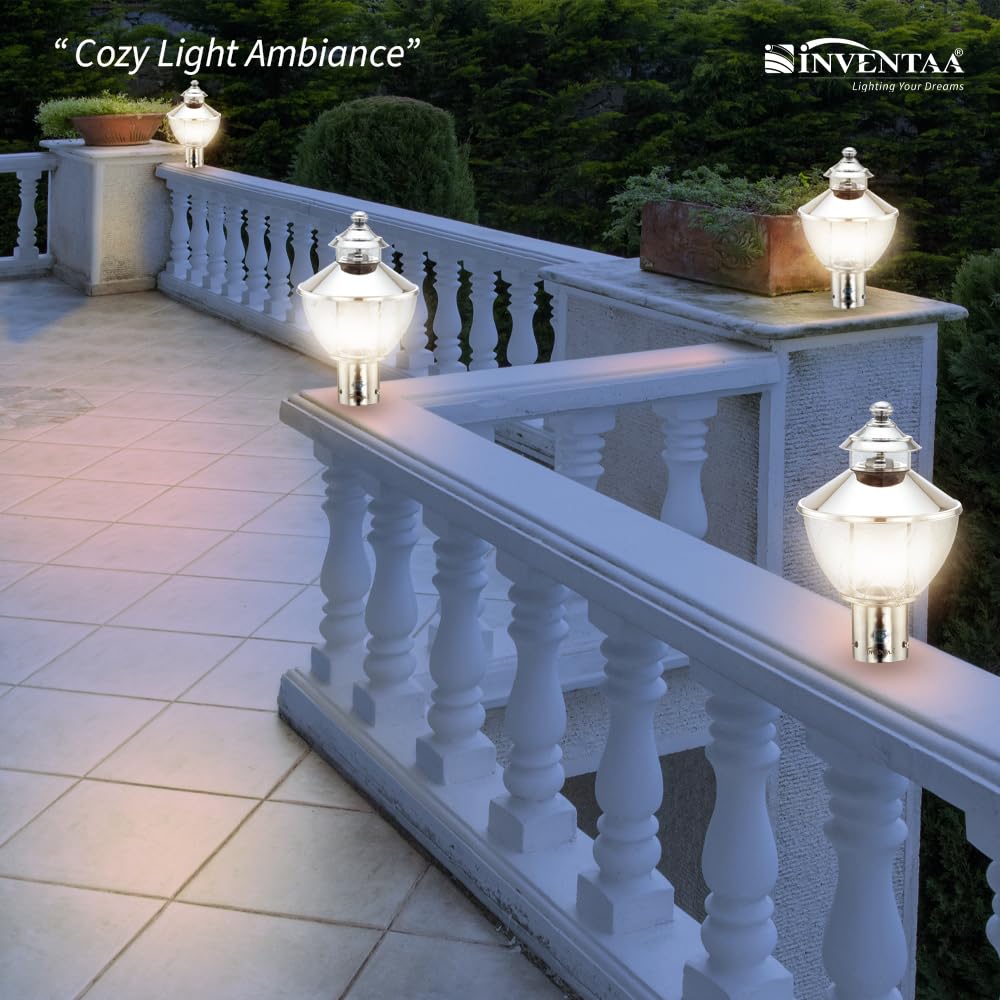 INVENTAA LED Gate Light for Home Gate Waterproof | IP65 Stainless Steel Finish Gate Light for Outdoor Home and Commercial Spaces | Compound Wall Lights Outdoor Waterproof (Pack of 2)