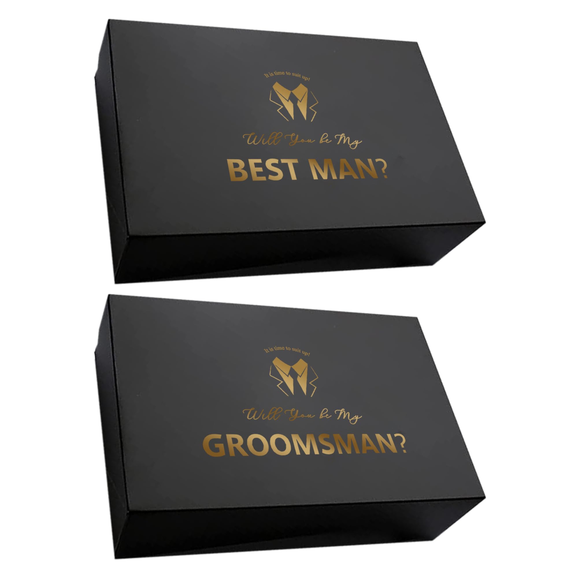 PartyGifts&beyond 8 Pcs Groomsmen Proposal Gift Box 6 Will You Be My Groomsman Gift Box and 2 Will You Be My Best Man Box(BK-B)