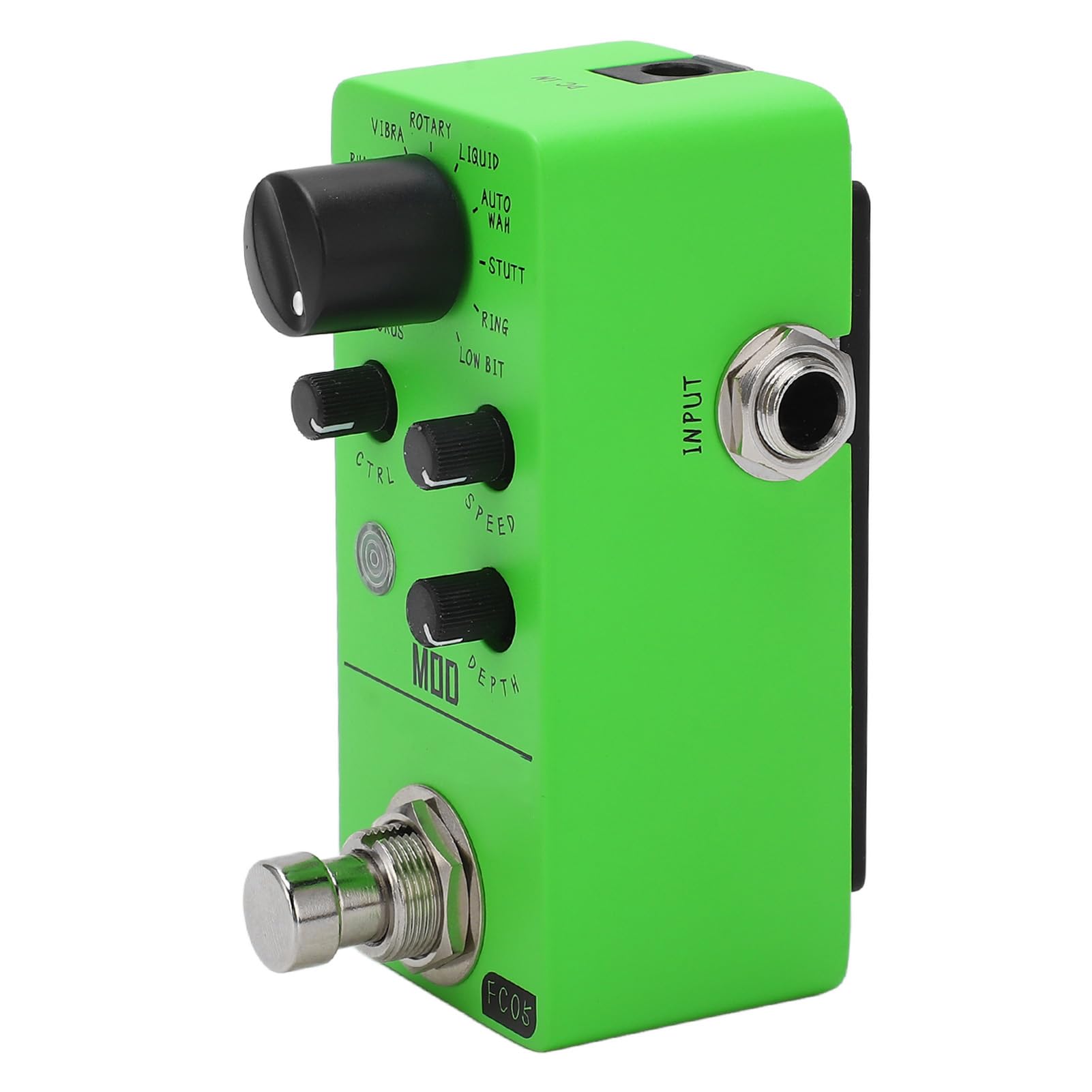 Pedale Effetto Chitarra Elettrica Mini Pedale di Modulazione con 11 Effetti Classici per Musicisti Dimensioni Compatte in Metallo Verde
