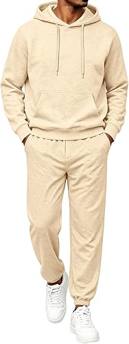 Mens Sweatsuits 2 Piece Set Casual Hoodie Jogger 2026 Lightweight Hoodies and Pa