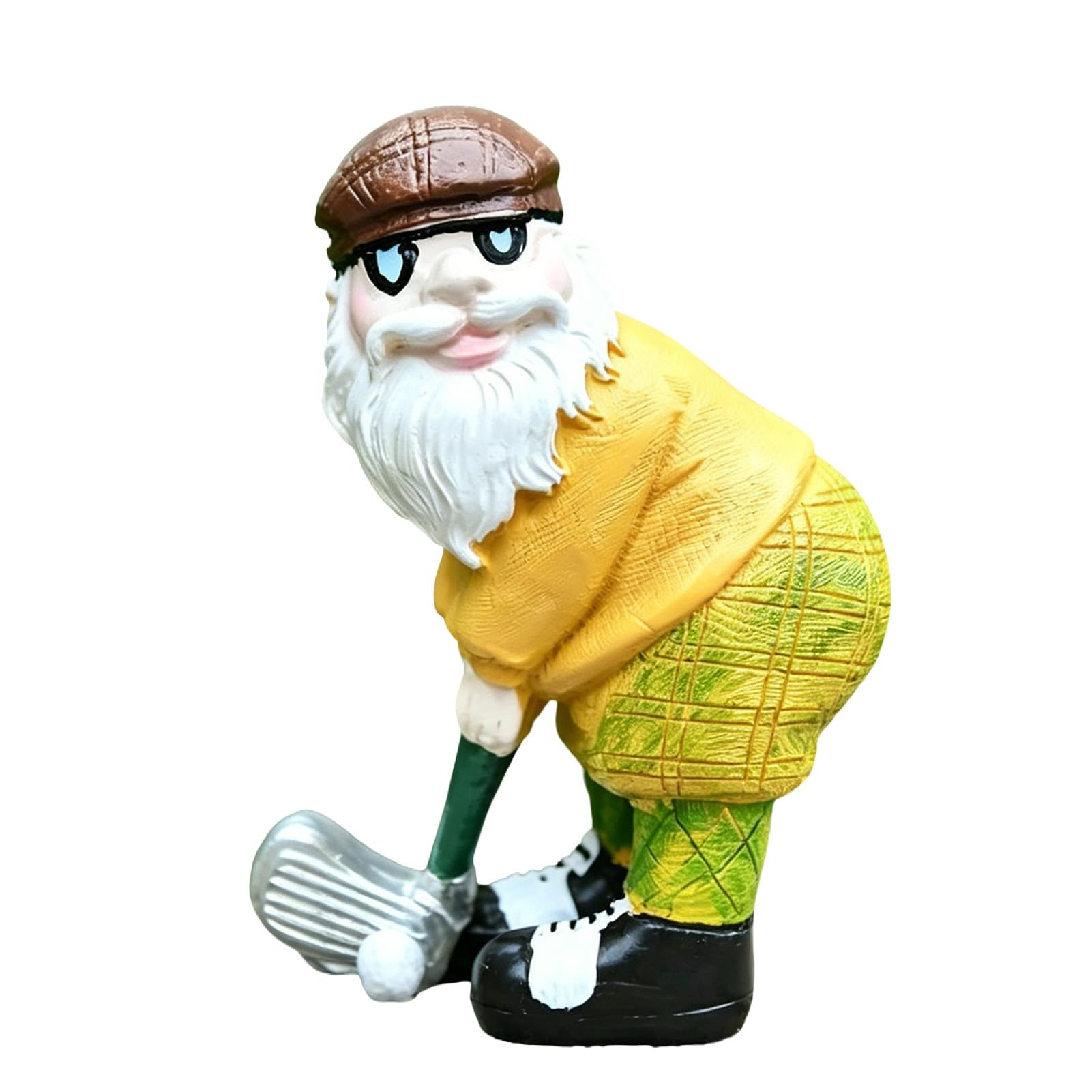 matumou Golfing Gnome Statue, Decorative Garden Ornaments, with Fine Carving Dwarf Figurines for Home Patio Balcony