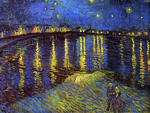 Van Gogh Starry Night Over The River 1888 France Home Decor Famous Paint Print Poster Wall Art Picture Image A4 +