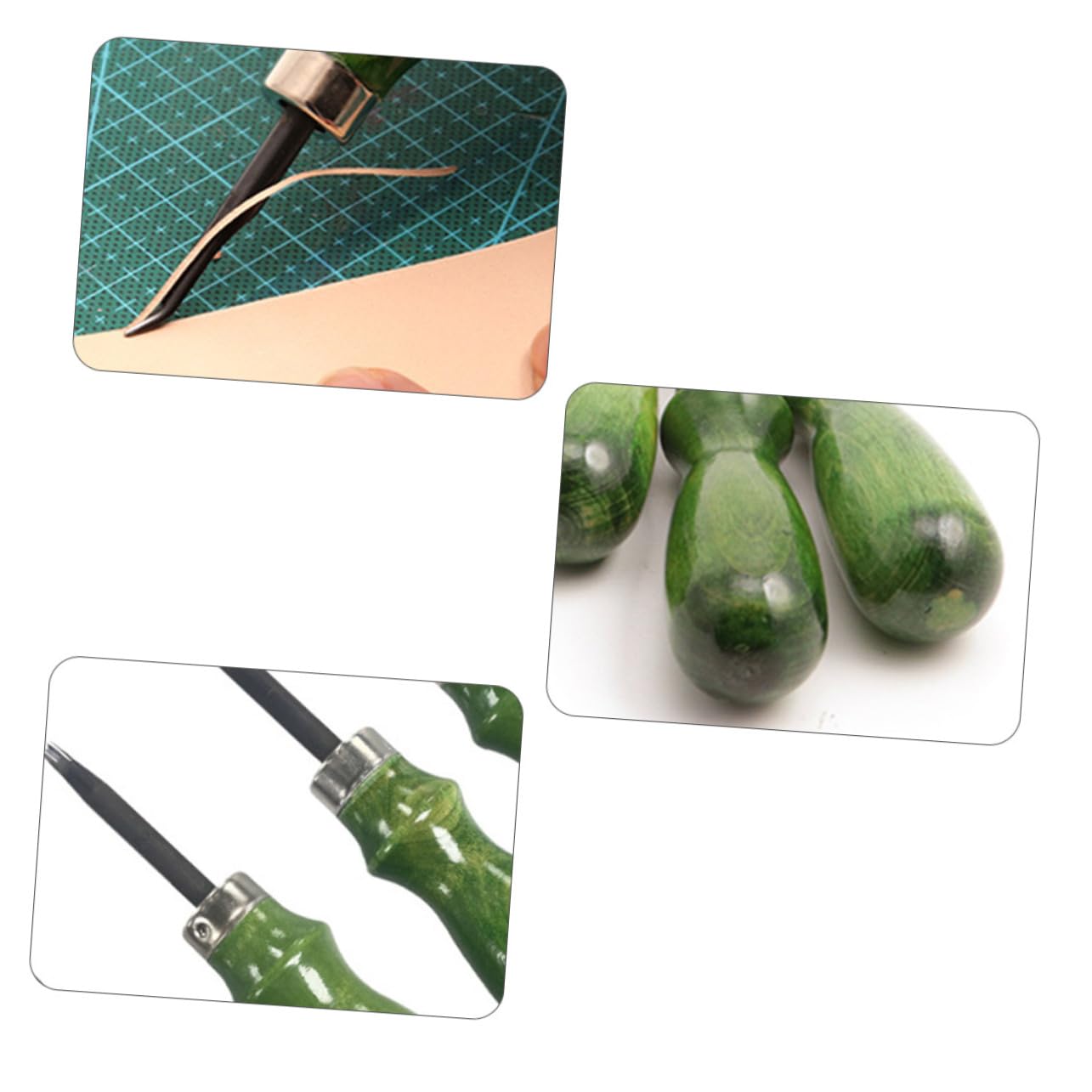 HOMSFOU 3 Juegos Herramientas de Cuero Desbaste de Bordes Herramienta de Precisión de Cuero Ergonómico