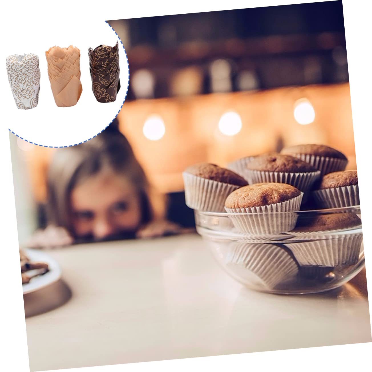 MAGICLULU Lot De 3 Moules À Muffins Accessoires Pour Gâteaux Gobelets En Papier Huilé Pour Événements 150 Pièces X 3