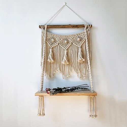 Miniatura 2 de Soporte de flores para colgar en la pared hecho a mano, arte de pared tejido, tapiz para estante de pared de dormitorio