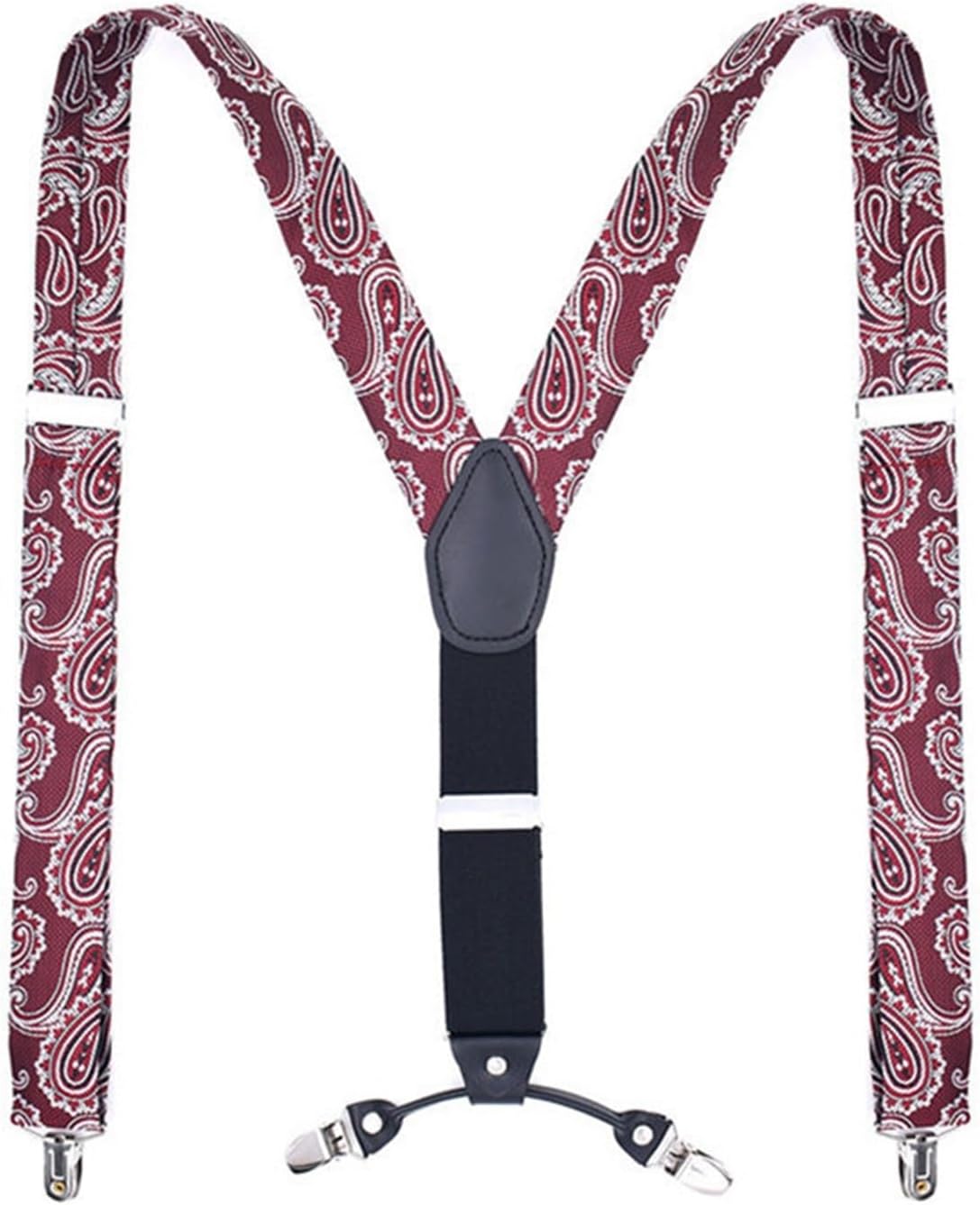 Vintage Adult 4 Clips Adjustable Elastic Trouser Braces Straps Unisex Gifts Trousers Suspenders Pants