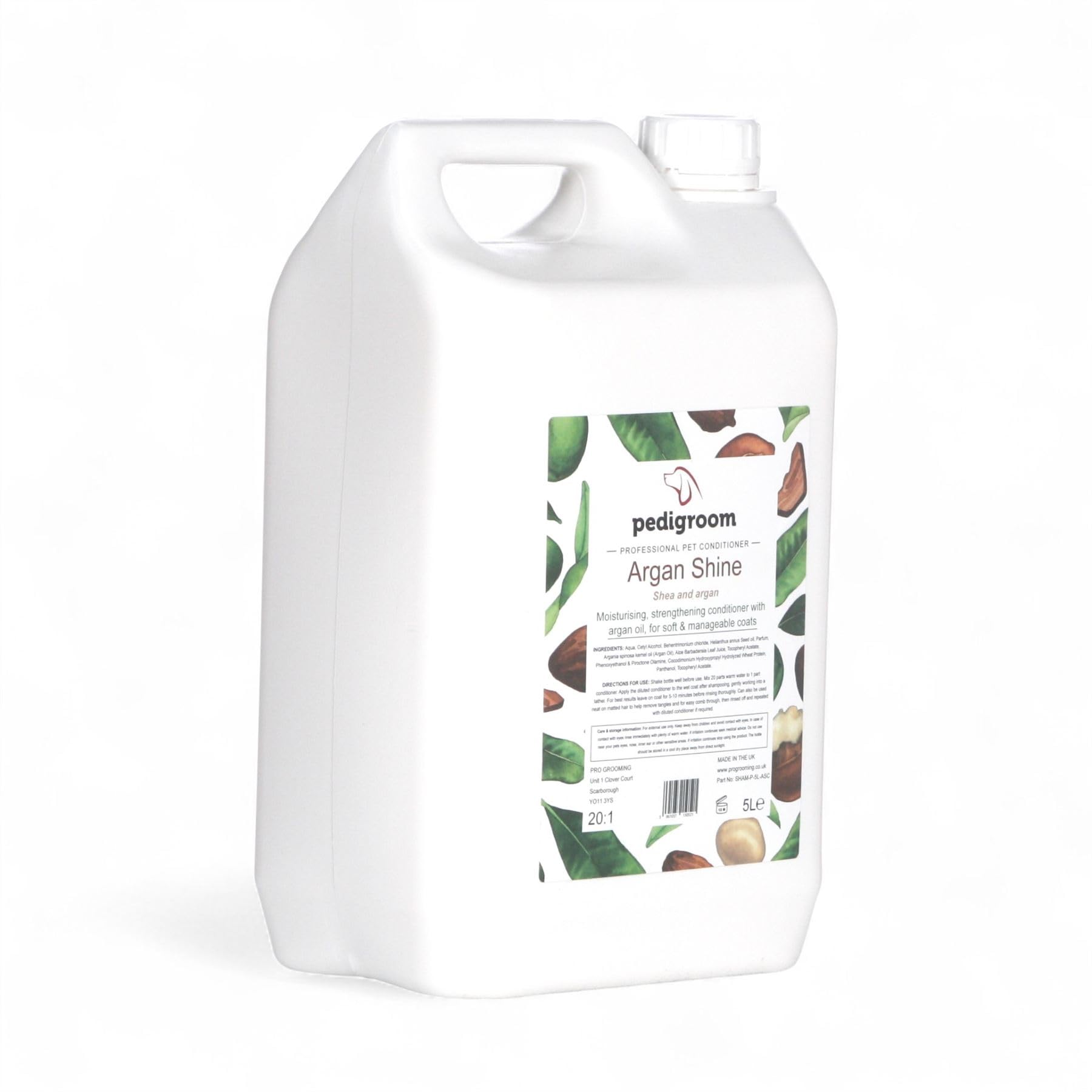 Pedigroom Dog Conditioner Argan Shine 5 litre with Shea & Agan Oil Moisturising