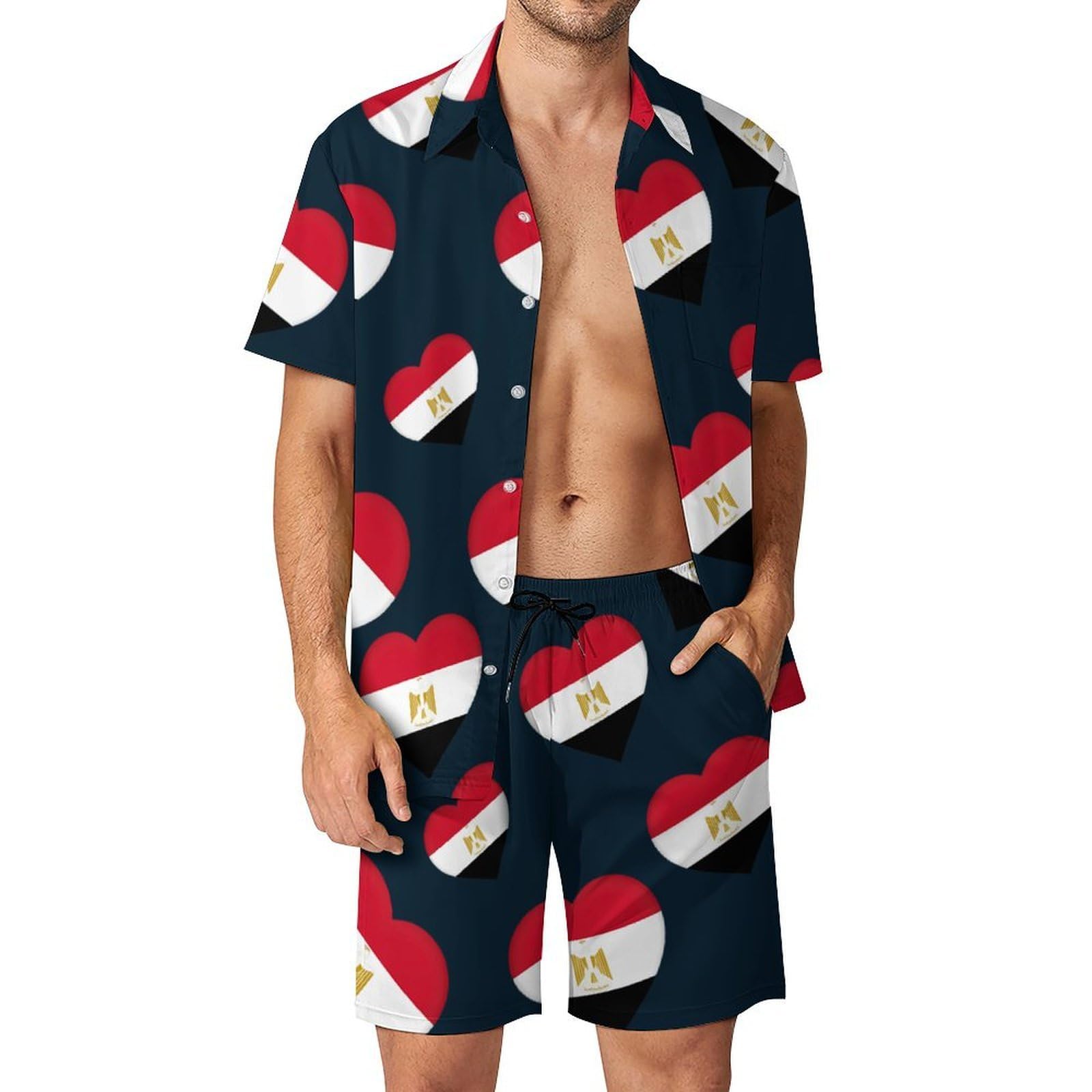 Camisa de botones y pantalones cortos de hombre transpirable 8