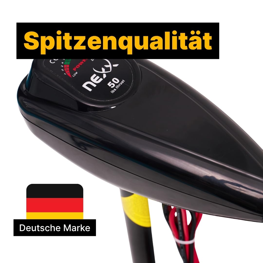 MK Angelsport - Motore elettrico fuoribordo da 22,7 kg per gommone, motore elettrico da 12 V con 5 marce avanti e 3 indietro, potente e silenzioso, per barche da pesca