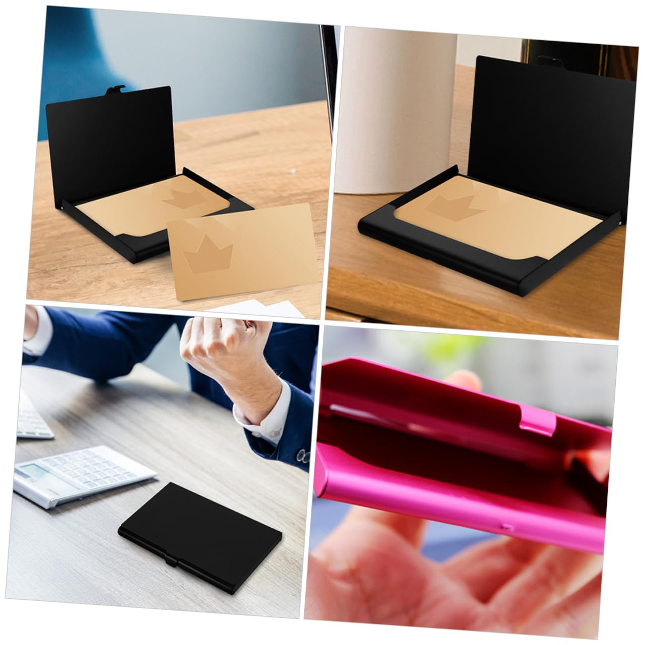 BCOATH 2Pcs Metal Business Card Holder Heat Transfer Card Case for Men Sublimation Card Case