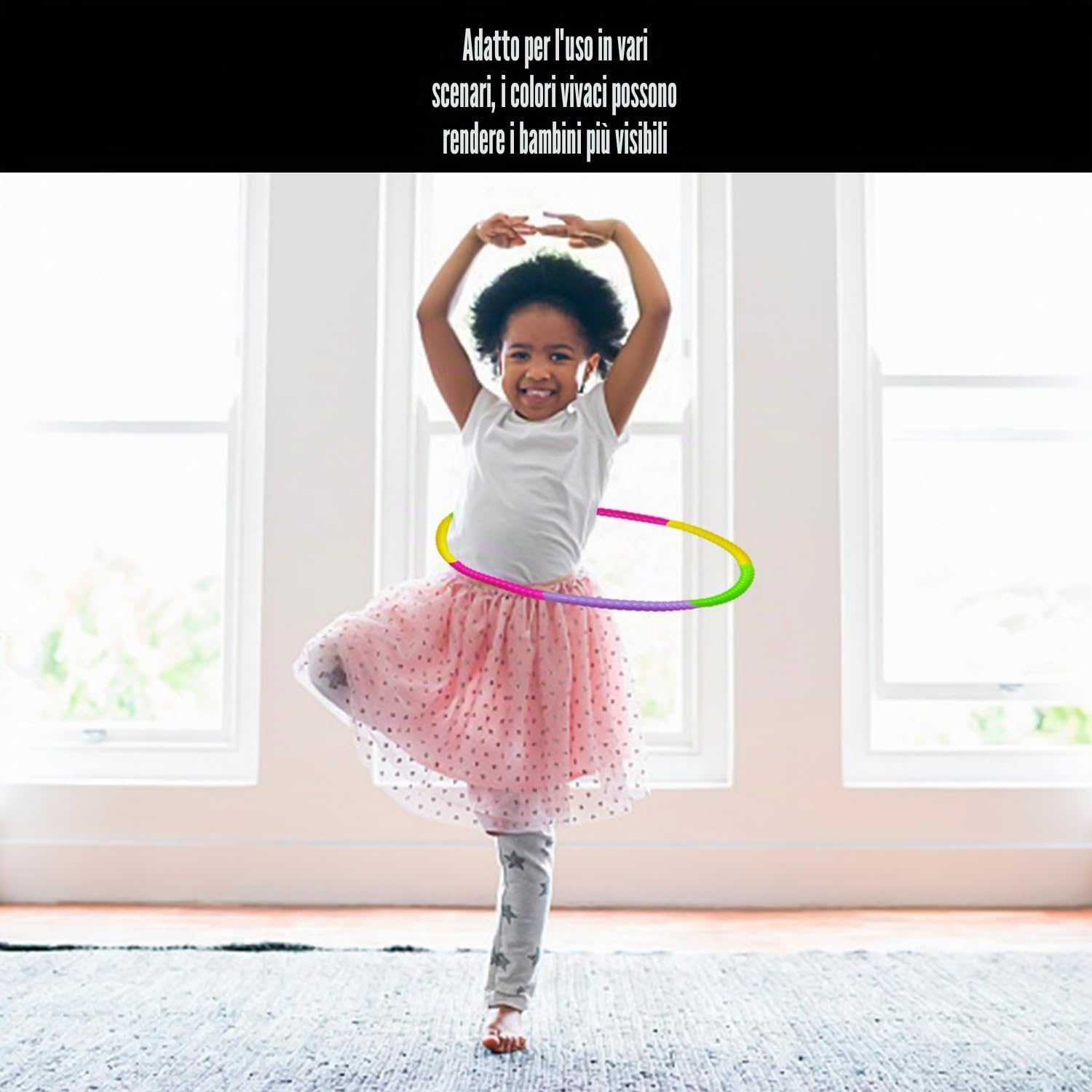 Hula Hoop Impiombato da 1 Pezzo E Banda da Ballo Colorata da 1 Pezzo, Hula Hoop per Bambini, Hula Hoop Rimovibile, Oggetti di Scena per La Danza